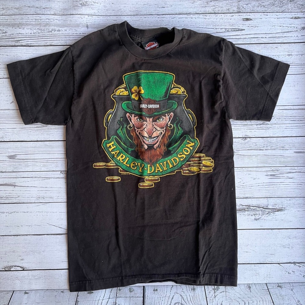 Harley-Davidson Biker Leprechaun‎ St Patricks Day T-Shirt Powder Keg Mason OH